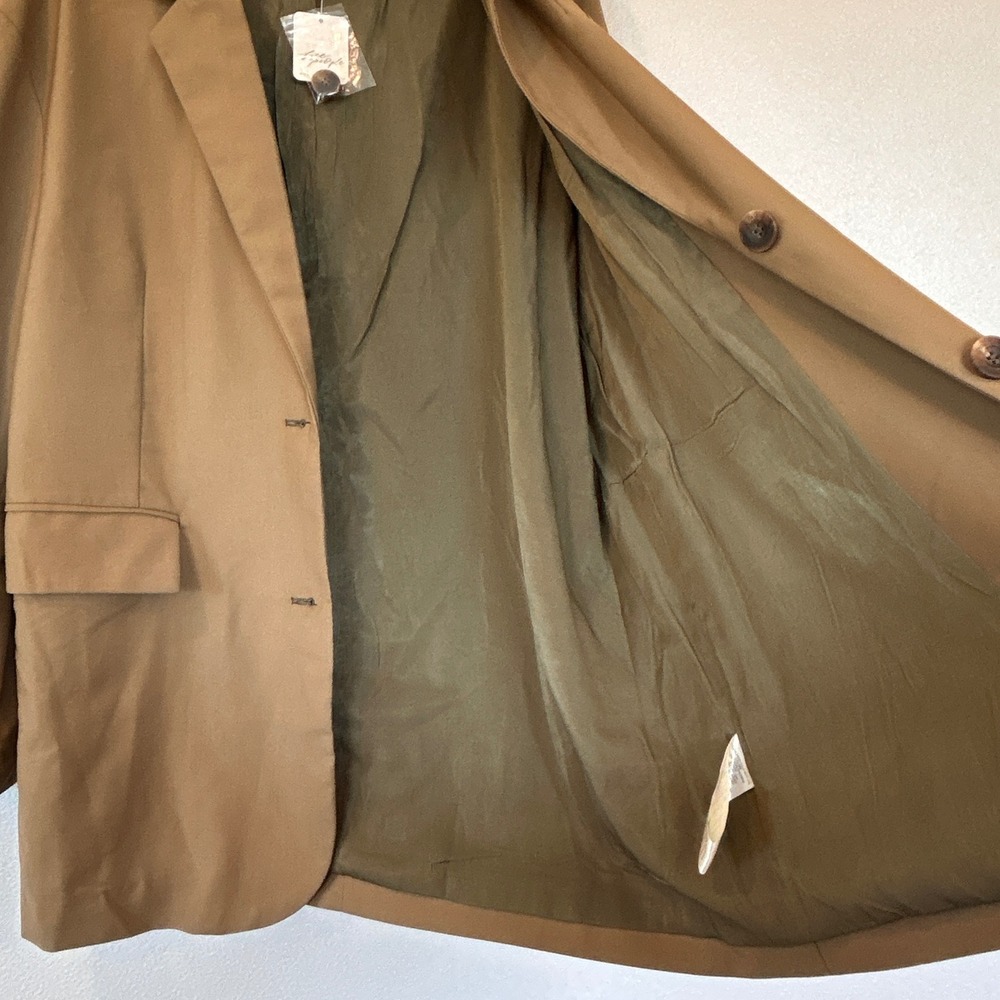 Free People Bowie Tan Oversized Blazer Two Button Longline Jacket Womens Size L - Picture 11 of 14